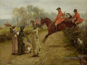 George Goodwin Kilburne Regarder la chasse 1895 Peinture à l'huile